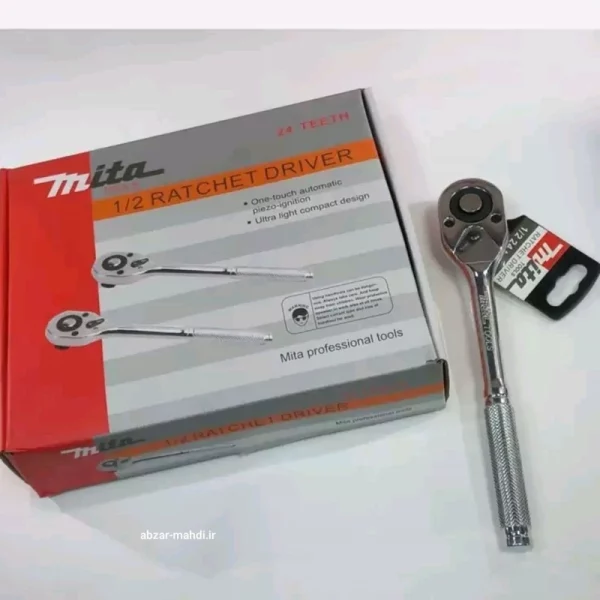 دسته بکس جغجغه 1/2 سنگین میتا مدل 24teeth جنس کروم وانادیوم - Image 4