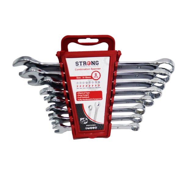 آچار یکسر تخت و یکسر رینگی استرانگ مدل YP-8-19MM مجموعه 8 عددی - Image 6
