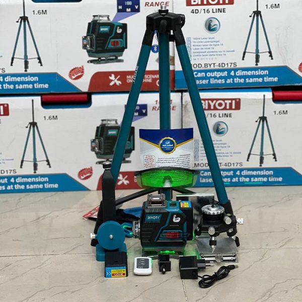 تراز لیزری دیجیتالی بیوتی مدل BYT- 4D17S - 360 به همراه پایه - Image 2