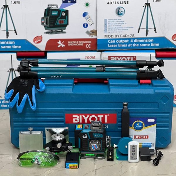 تراز لیزری دیجیتالی بیوتی مدل BYT- 4D17S - 360 به همراه پایه - Image 3