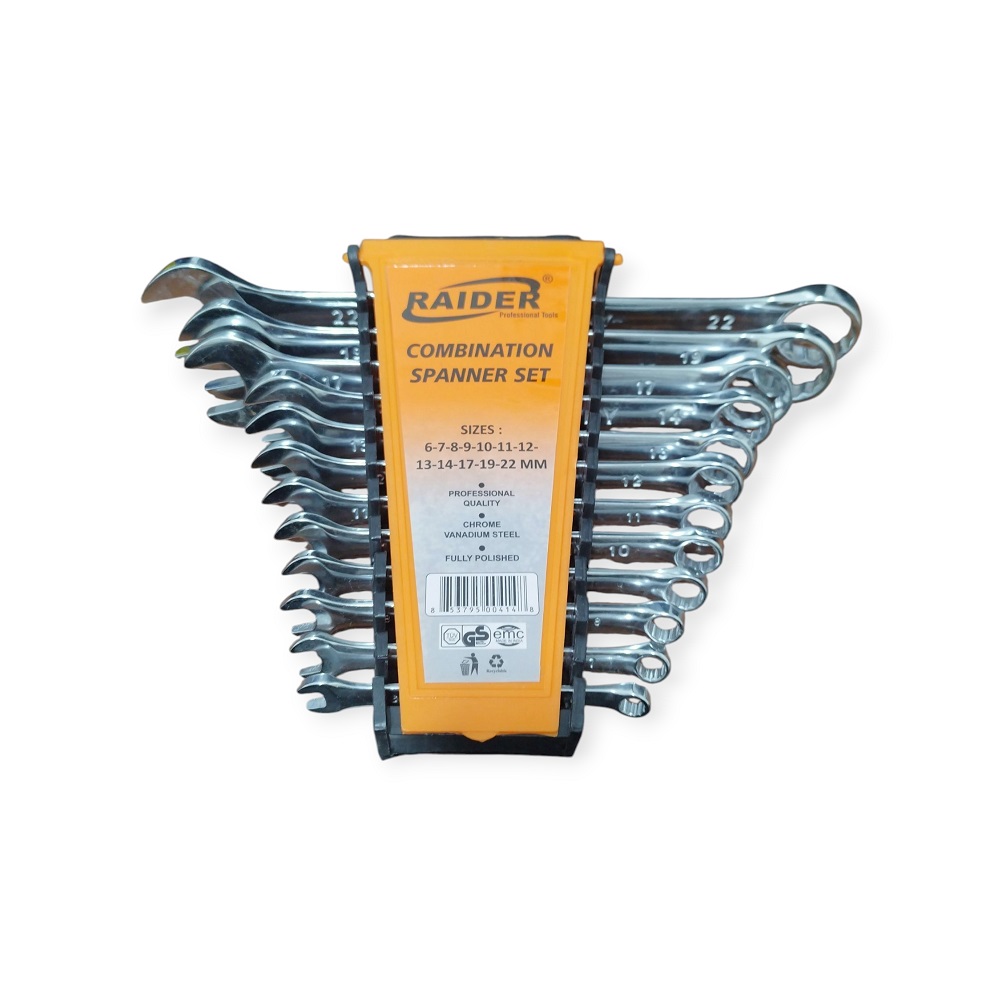 آچار یک سر تخت و یک سر رینگی رایدر مدل S6-22 مجموعه 12 عددی - Image 2